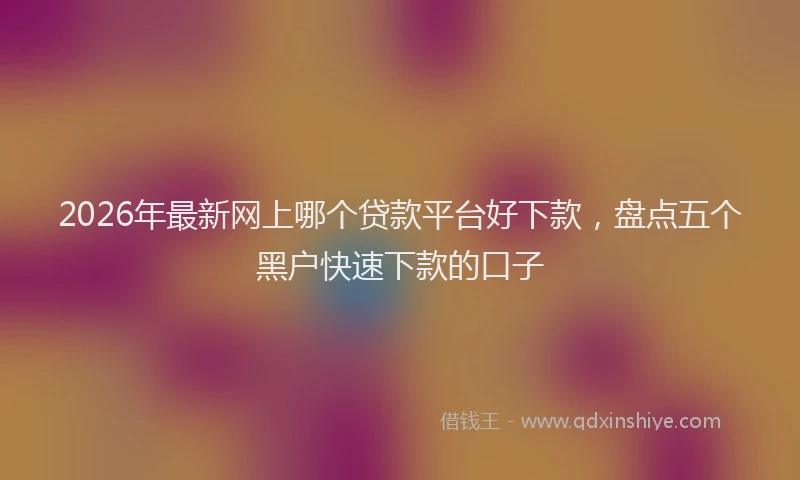 2026年最新网上哪个贷款平台好下款，盘点五个黑户快速下款的口子