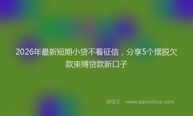 2026年最新短期小贷不看征信，分享5个摆脱欠款束缚贷款新口子