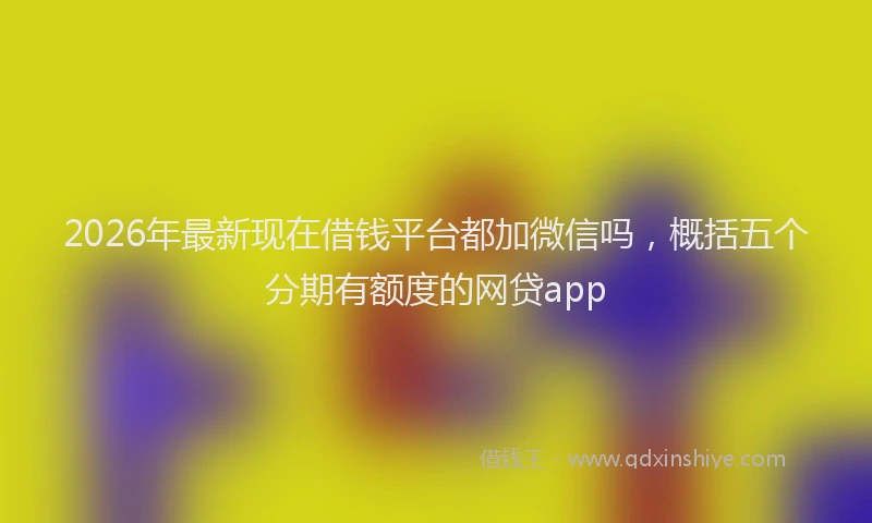 2026年最新现在借钱平台都加微信吗，概括五个分期有额度的网贷app
