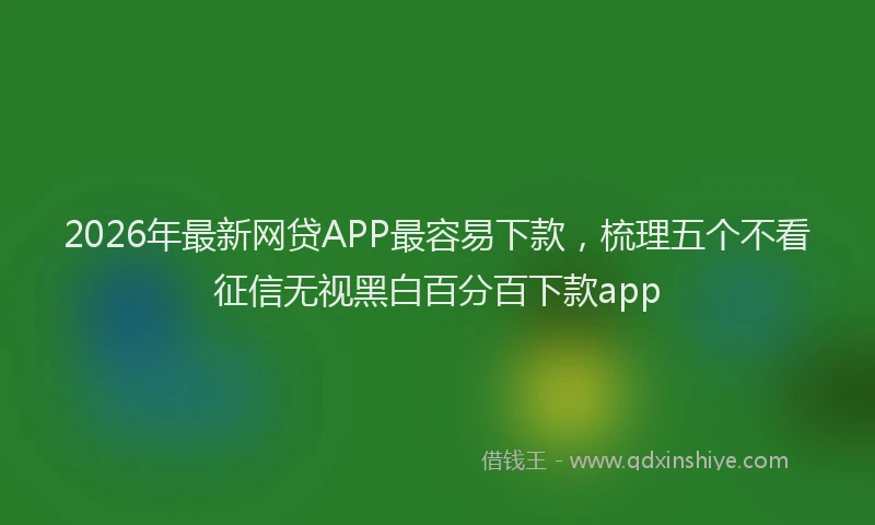2026年最新网贷APP最容易下款，梳理五个不看征信无视黑白百分百下款app