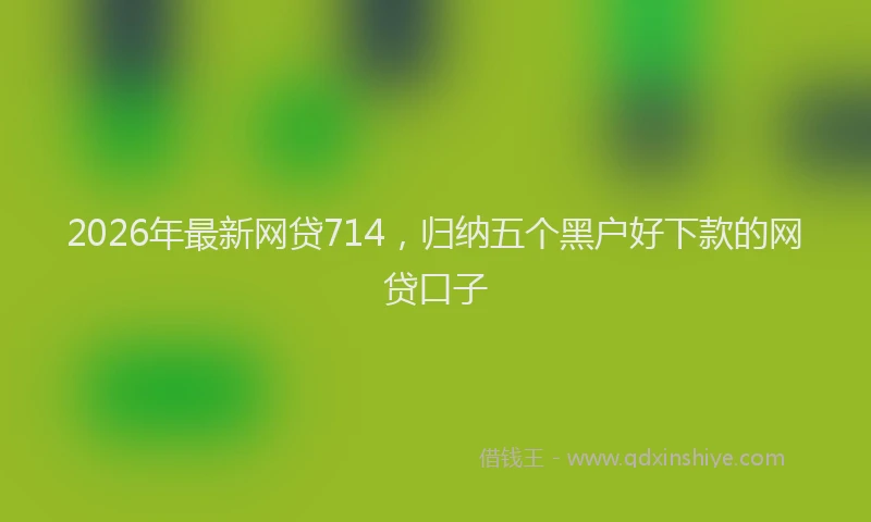 2026年最新网贷714，归纳五个黑户好下款的网贷口子