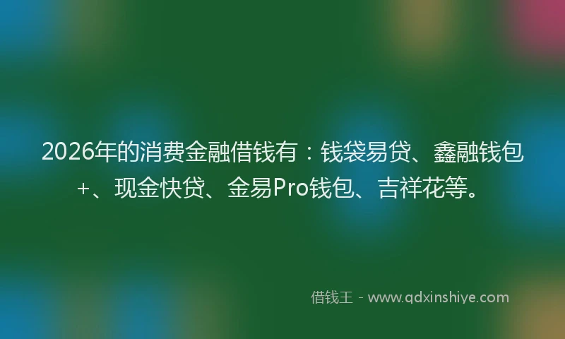 2026年的消费金融借钱有：钱袋易贷、鑫融钱包+、现金快贷、金易Pro钱包、吉祥花等。