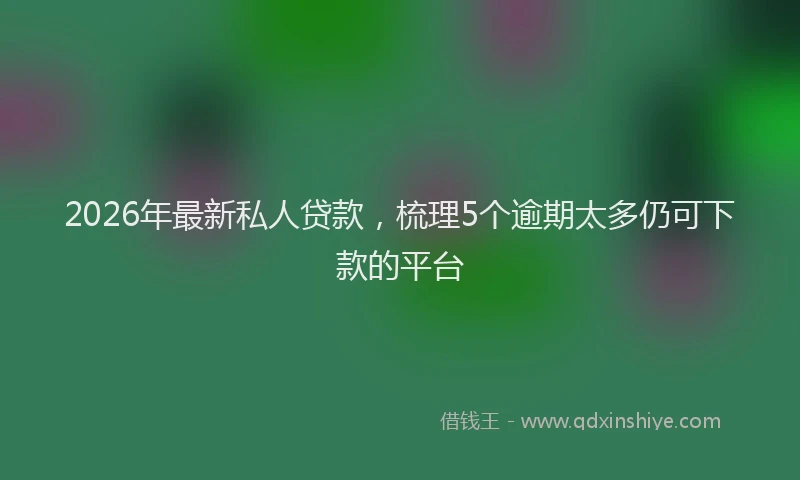 2026年最新私人贷款，梳理5个逾期太多仍可下款的平台