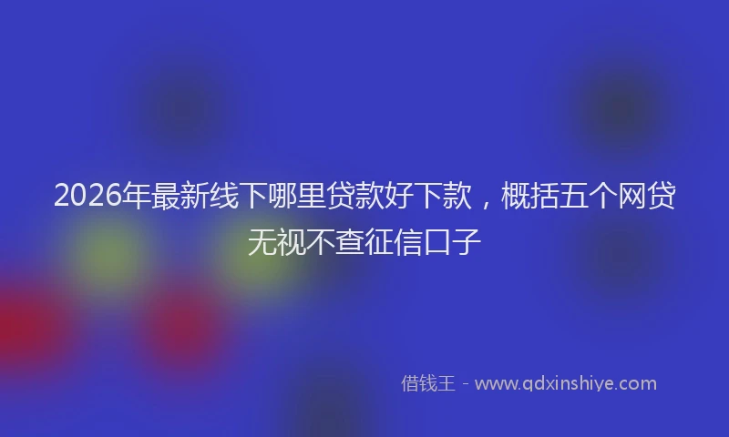 2026年最新线下哪里贷款好下款，概括五个网贷无视不查征信口子