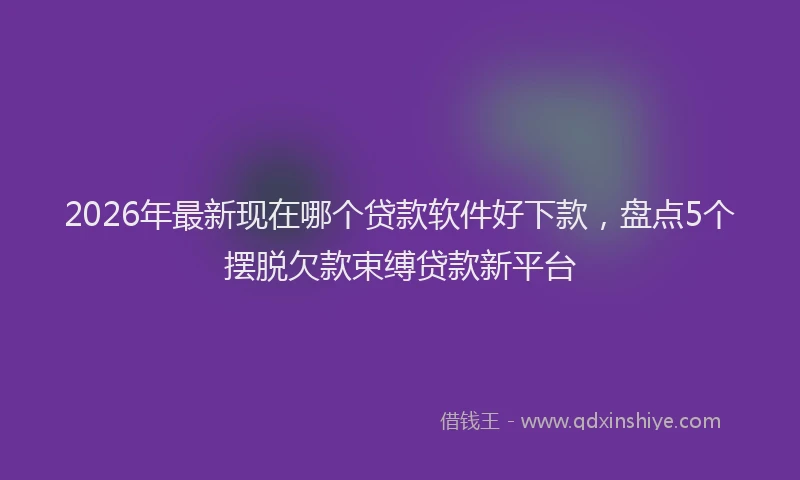 2026年最新现在哪个贷款软件好下款，盘点5个摆脱欠款束缚贷款新平台