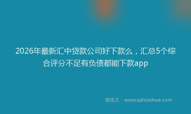 2026年最新汇中贷款公司好下款么，汇总5个综合评分不足有负债都能下款app