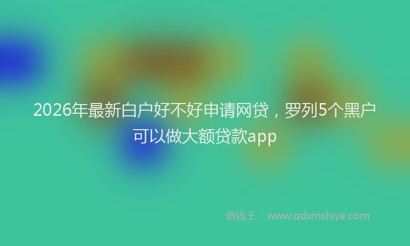 2026年最新白户好不好申请网贷，罗列5个黑户可以做大额贷款app