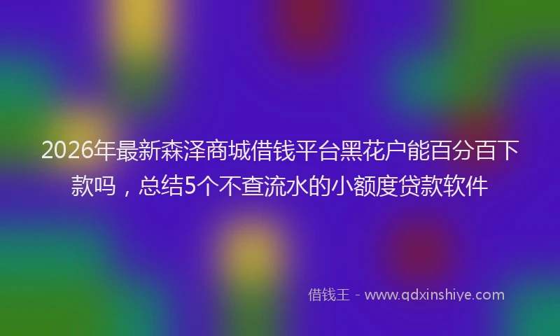 2026年最新森泽商城借钱平台黑花户能百分百下款吗，总结5个不查流水的小额度贷款软件