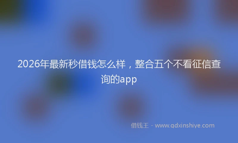 2026年最新秒借钱怎么样，整合五个不看征信查询的app