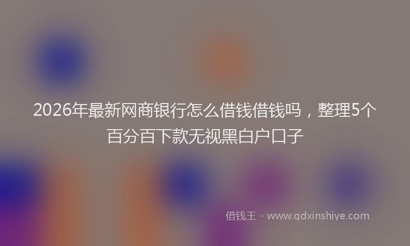 2026年最新网商银行怎么借钱借钱吗，整理5个百分百下款无视黑白户口子