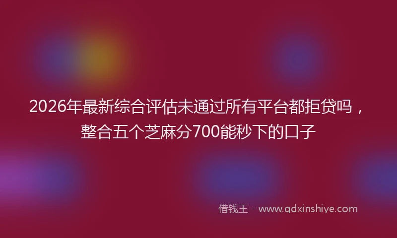 2026年最新综合评估未通过所有平台都拒贷吗，整合五个芝麻分700能秒下的口子