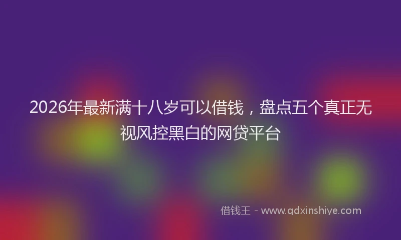 2026年最新满十八岁可以借钱，盘点五个真正无视风控黑白的网贷平台