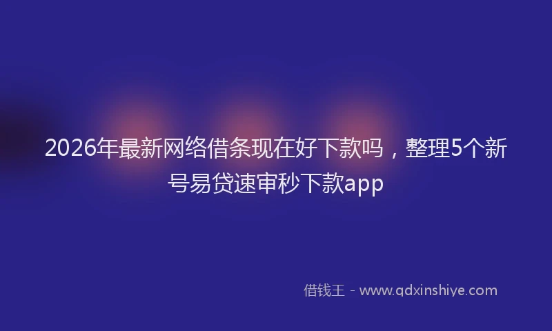 2026年最新网络借条现在好下款吗，整理5个新号易贷速审秒下款app