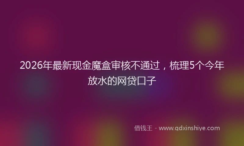 2026年最新现金魔盒审核不通过，梳理5个今年放水的网贷口子