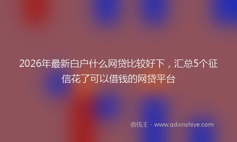2026年最新白户什么网贷比较好下，汇总5个征信花了可以借钱的网贷平台