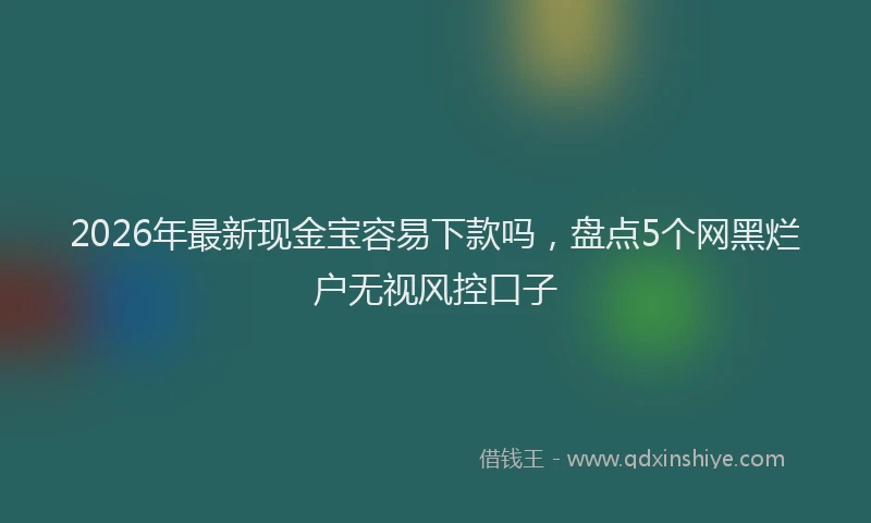 2026年最新现金宝容易下款吗，盘点5个网黑烂户无视风控口子