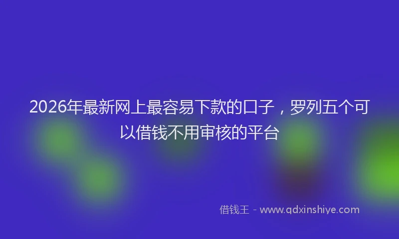 2026年最新网上最容易下款的口子，罗列五个可以借钱不用审核的平台