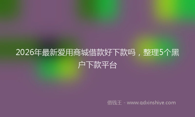 2026年最新爱用商城借款好下款吗，整理5个黑户下款平台