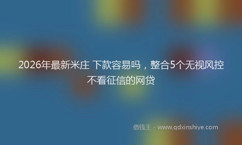 2026年最新米庄 下款容易吗，整合5个无视风控不看征信的网贷