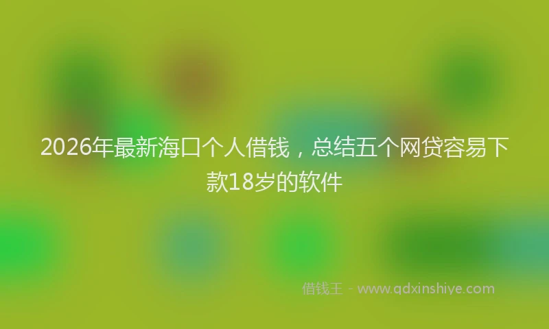 2026年最新海口个人借钱，总结五个网贷容易下款18岁的软件