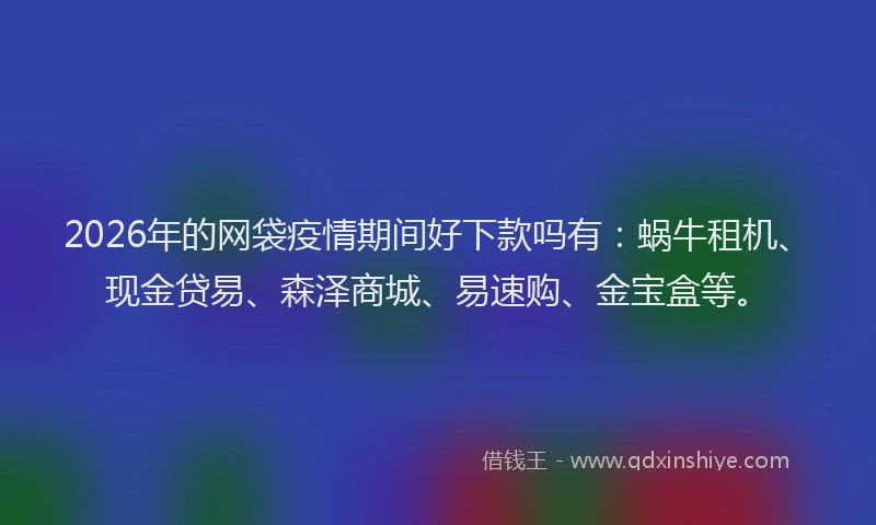 2026年的网袋疫情期间好下款吗有：蜗牛租机、现金贷易、森泽商城、易速购、金宝盒等。