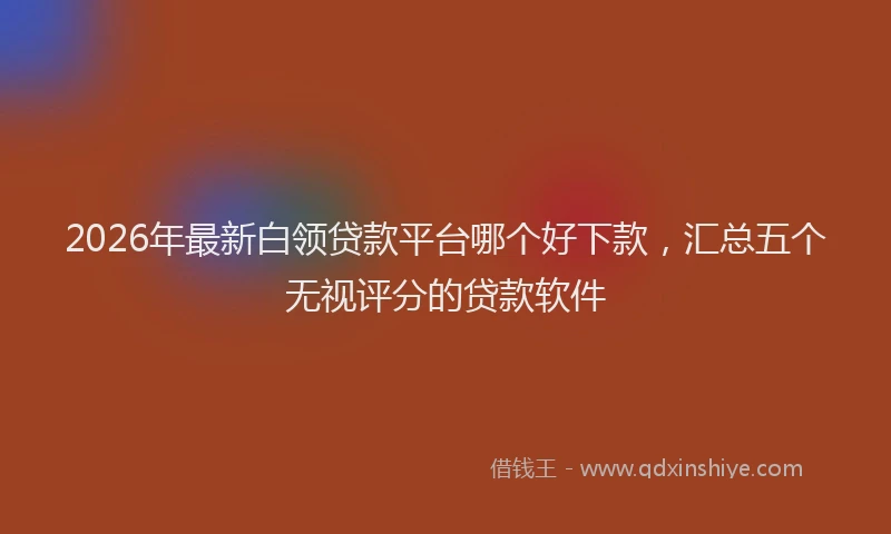 2026年最新白领贷款平台哪个好下款，汇总五个无视评分的贷款软件