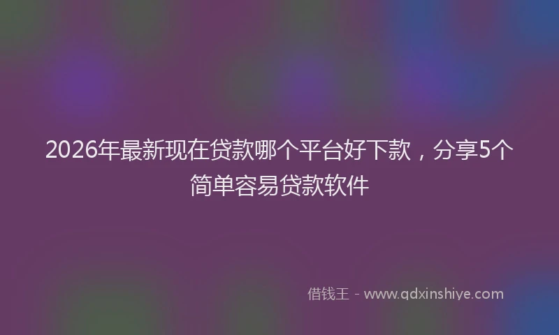 2026年最新现在贷款哪个平台好下款，分享5个简单容易贷款软件