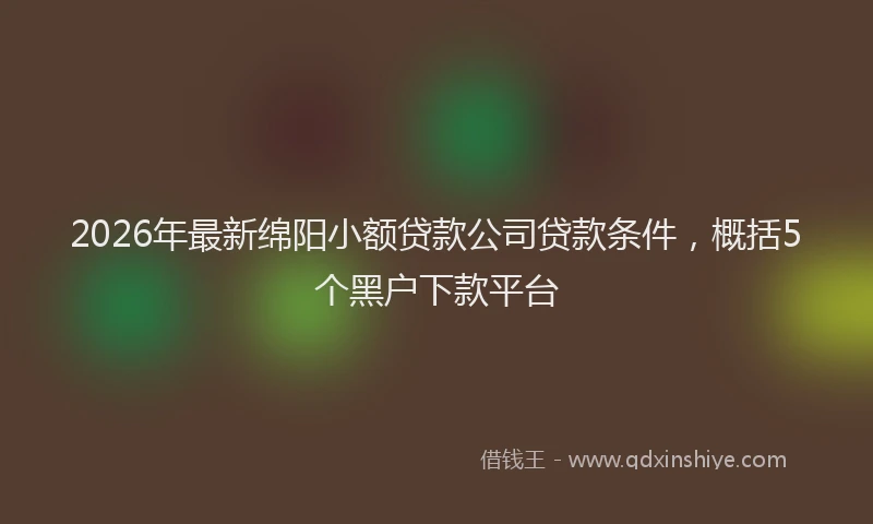 2026年最新绵阳小额贷款公司贷款条件，概括5个黑户下款平台