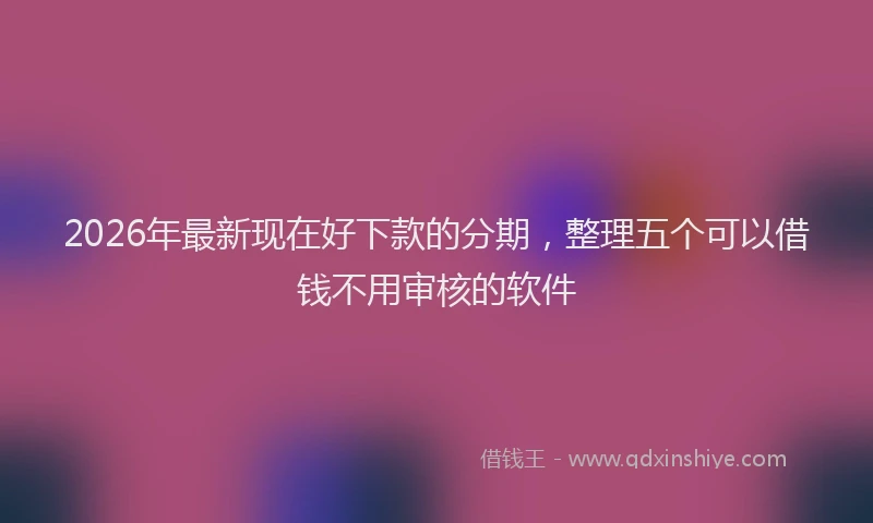 2026年最新现在好下款的分期，整理五个可以借钱不用审核的软件