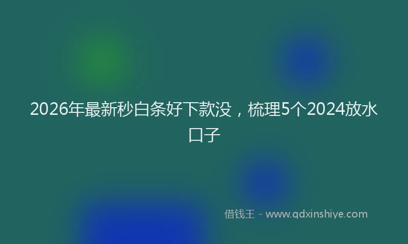 2026年最新秒白条好下款没，梳理5个2024放水口子