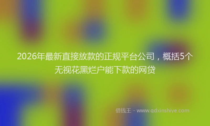 2026年最新直接放款的正规平台公司，概括5个无视花黑烂户能下款的网贷