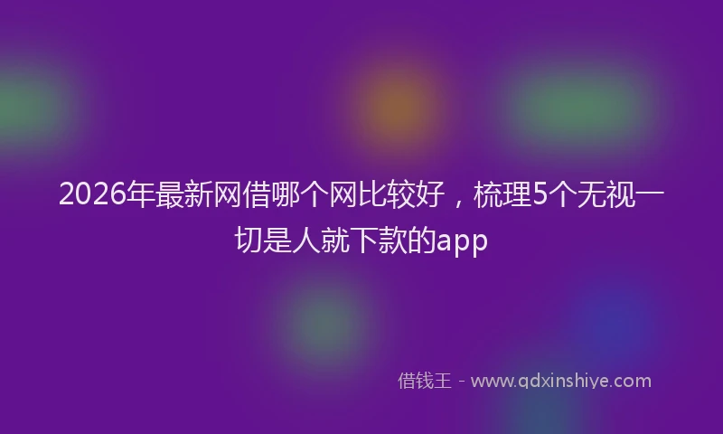 2026年最新网借哪个网比较好，梳理5个无视一切是人就下款的app