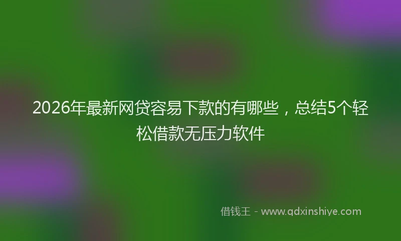 2026年最新网贷容易下款的有哪些，总结5个轻松借款无压力软件