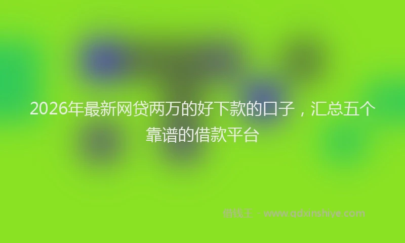 2026年最新网贷两万的好下款的口子，汇总五个靠谱的借款平台