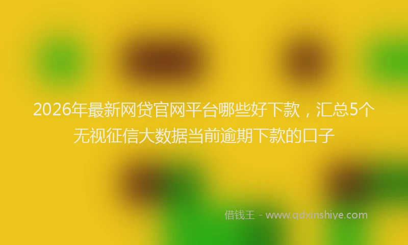 2026年最新网贷官网平台哪些好下款，汇总5个无视征信大数据当前逾期下款的口子