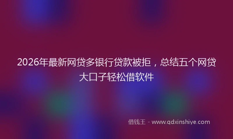 2026年最新网贷多银行贷款被拒，总结五个网贷大口子轻松借软件
