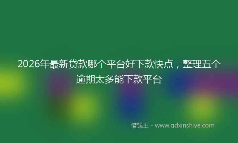 2026年最新贷款哪个平台好下款快点，整理五个逾期太多能下款平台