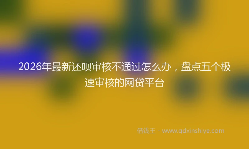 2026年最新还呗审核不通过怎么办，盘点五个极速审核的网贷平台