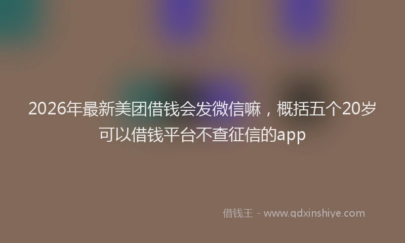 2026年最新美团借钱会发微信嘛，概括五个20岁可以借钱平台不查征信的app