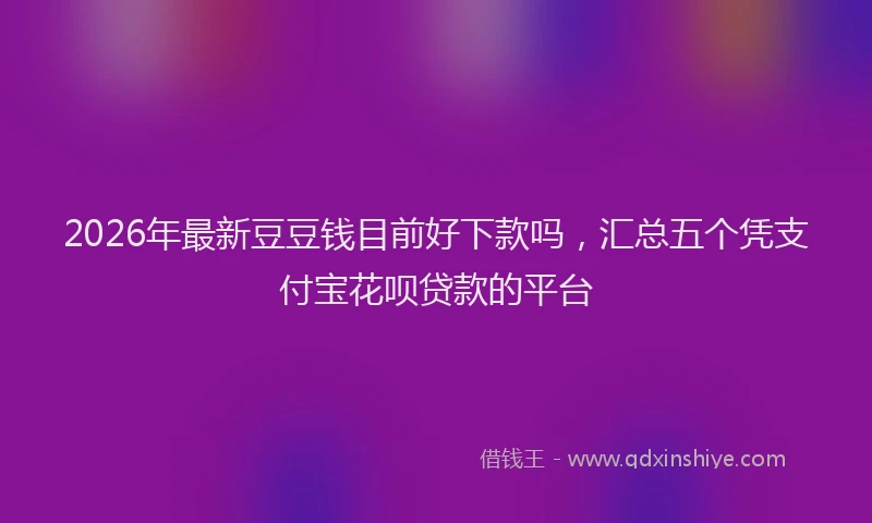 2026年最新豆豆钱目前好下款吗，汇总五个凭支付宝花呗贷款的平台