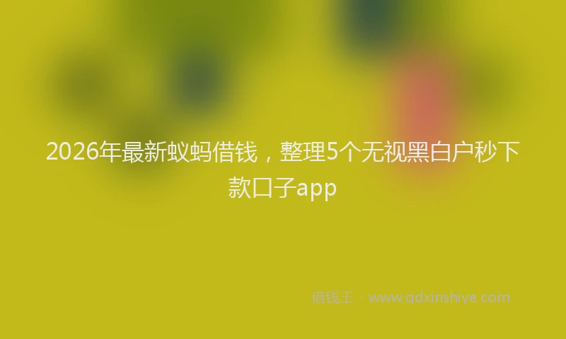 2026年最新蚁蚂借钱，整理5个无视黑白户秒下款口子app