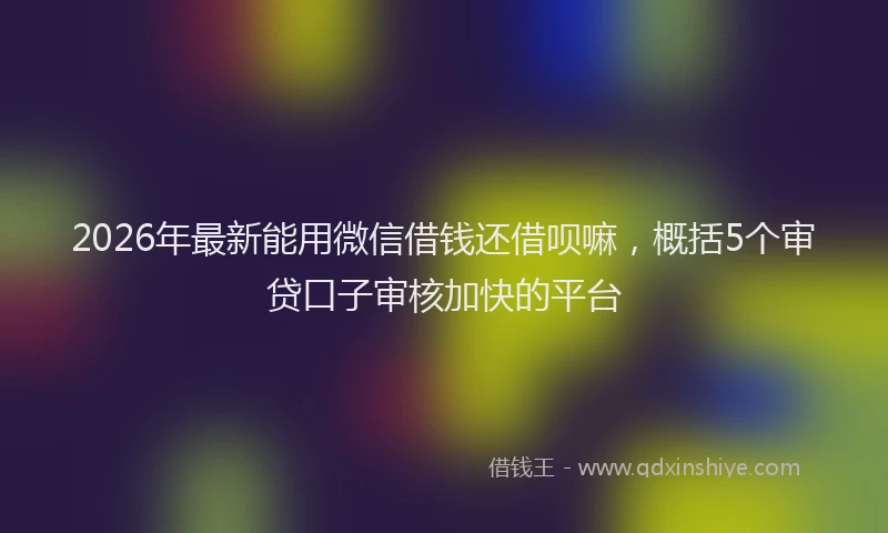 2026年最新能用微信借钱还借呗嘛，概括5个审贷口子审核加快的平台