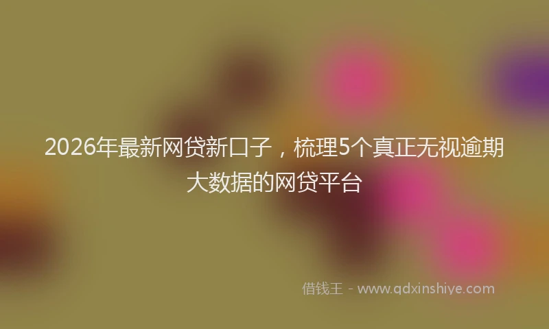2026年最新网贷新口子，梳理5个真正无视逾期大数据的网贷平台