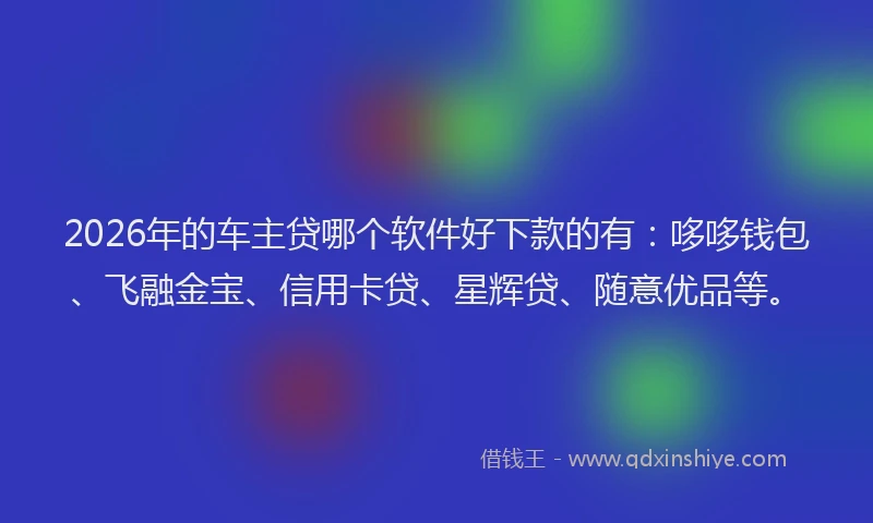 2026年的车主贷哪个软件好下款的有：哆哆钱包、飞融金宝、信用卡贷、星辉贷、随意优品等。