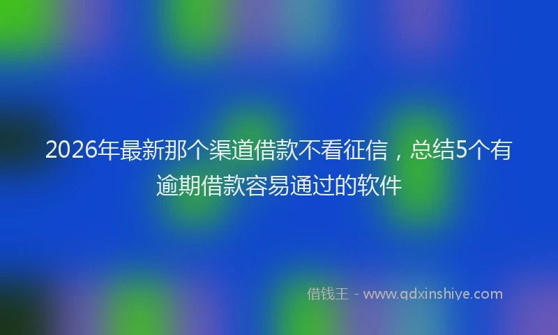 2026年最新那个渠道借款不看征信，总结5个有逾期借款容易通过的软件