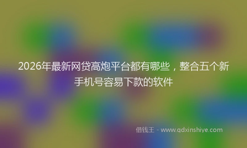2026年最新网贷高炮平台都有哪些，整合五个新手机号容易下款的软件