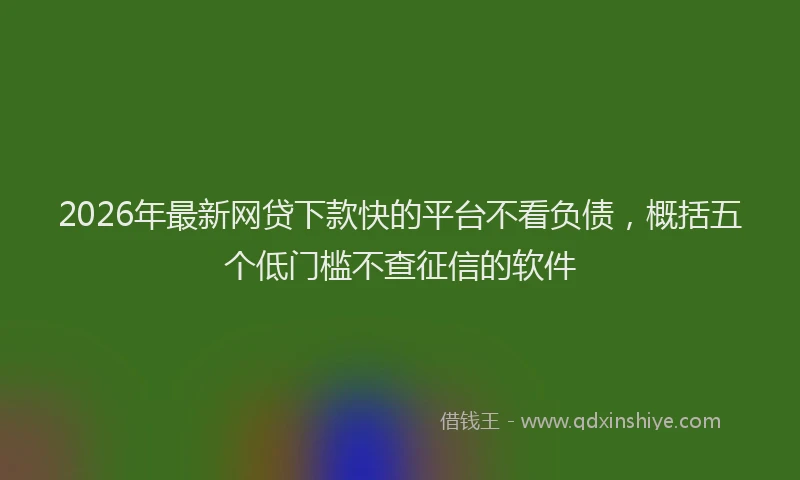 2026年最新网贷下款快的平台不看负债，概括五个低门槛不查征信的软件