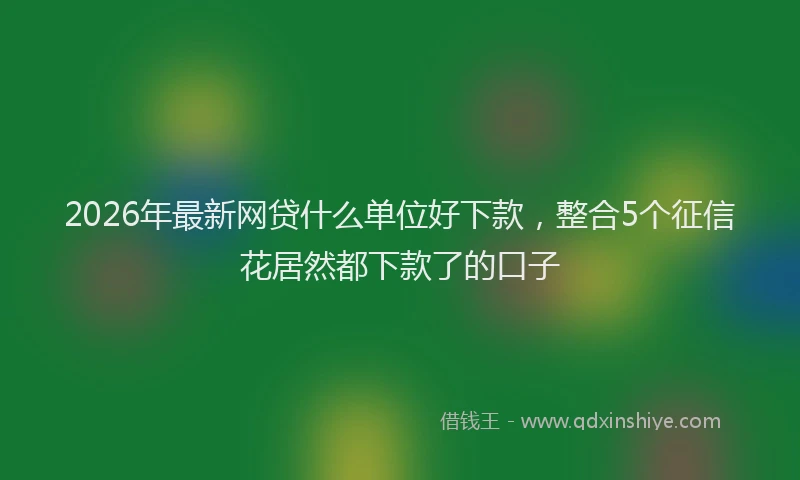 2026年最新网贷什么单位好下款，整合5个征信花居然都下款了的口子