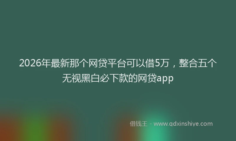 2026年最新那个网贷平台可以借5万，整合五个无视黑白必下款的网贷app