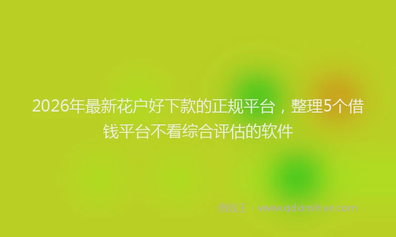 2026年最新花户好下款的正规平台，整理5个借钱平台不看综合评估的软件